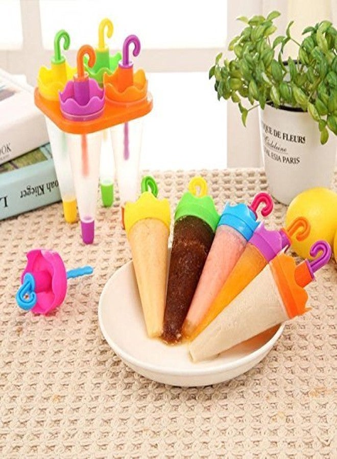 Rasikvar Set of 6 Plastic Reusable Ice Pop Makers, Homemade Popsicle/Frozen Ice Cream/Kulfi Candy for Children & Adults - Multicolor - Image 3